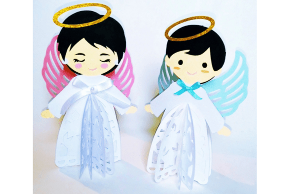 3D Angels SVG Templates for Christmas Design Projects