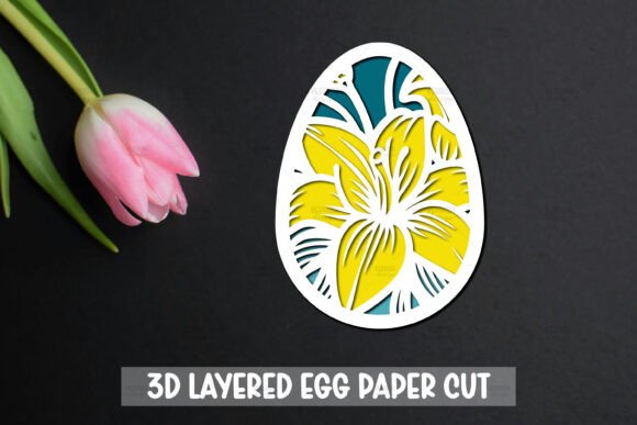 3D Easter Egg SVG: A Versatile Paper Cut Design for Digital Sellers