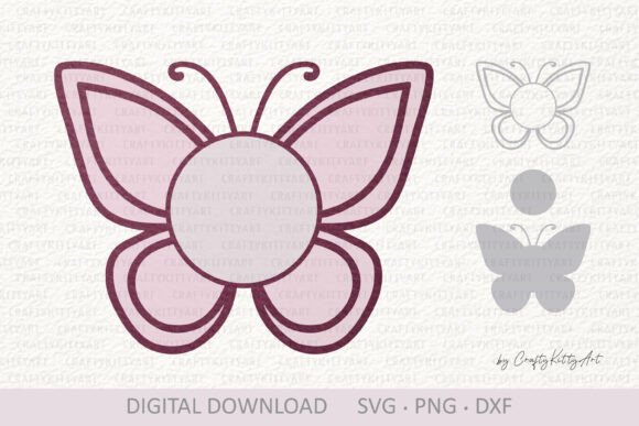 3D Layered Butterfly SVG Monogram Frame for Laser Cutting Ornaments