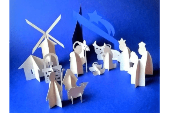 3D SVG Nativity Scene for Christmas Crafting