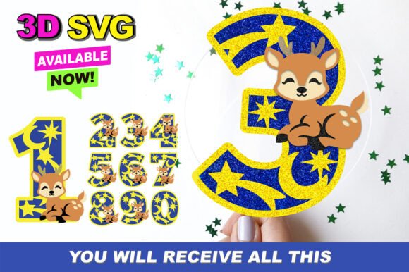 Baby Deer Numbers 3D SVG: A Fresh Design Asset for Birthday Campaigns