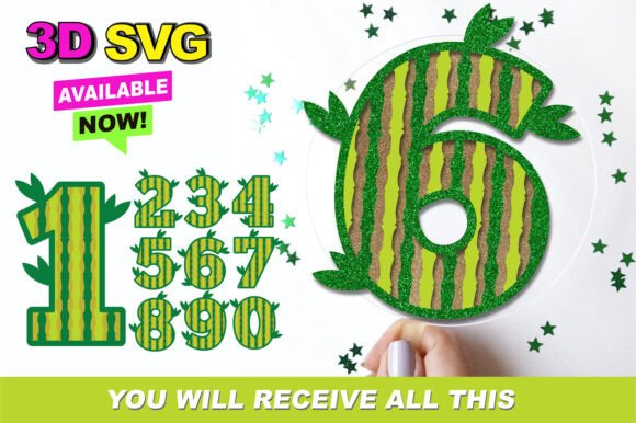Bamboo Numbers 3D SVG for Modern Blog and Website Design