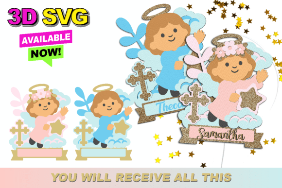 Baptism Angel Topper 3D SVG Review for Professional Design Projects