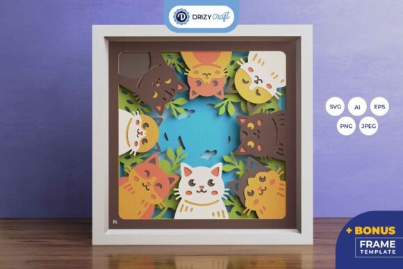Cat in Circle 3D SVG Shadow Box Review for Real Crafting