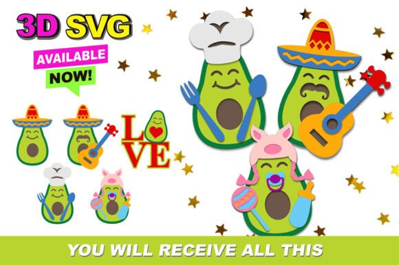 Cute Avocado 3D SVG: A Versatile Graphic Design Asset for Modern Marketing