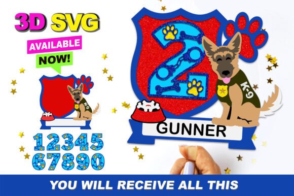 Cute Police Dog Cake Topper 3D SVG: A Versatile Design Asset for Birthday Campaigns