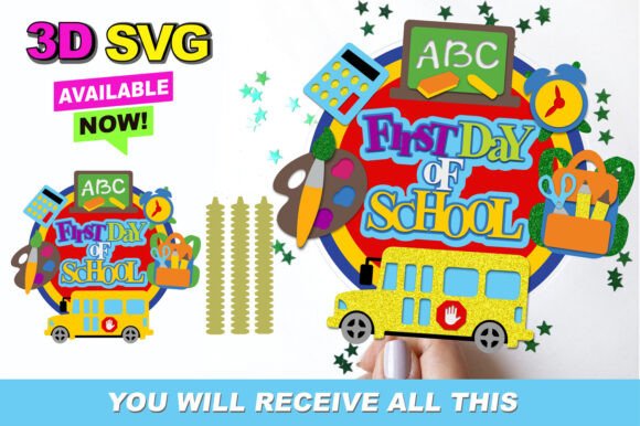 First Day of School Cake Topper 3D SVG Review