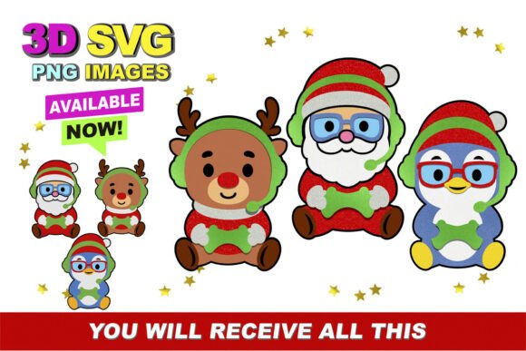 Gamer Christmas 3D SVG: A Festive Design Element for Creative Projects