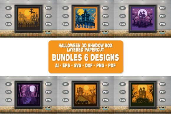 Halloween 3D SVG Shadow Box for Branding and Seasonal Marketing
