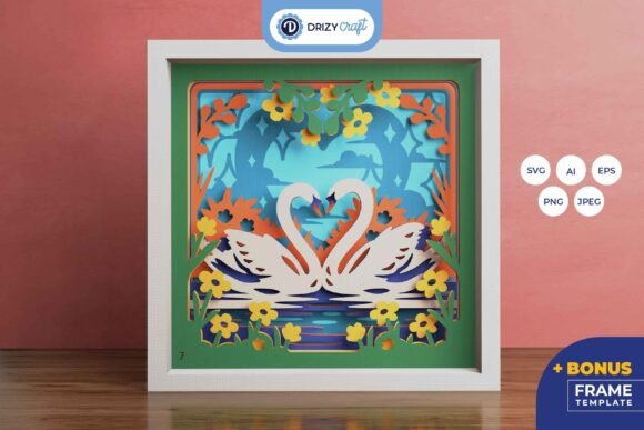 Heart Shaped Swan 3D Layered Paper Cut Review