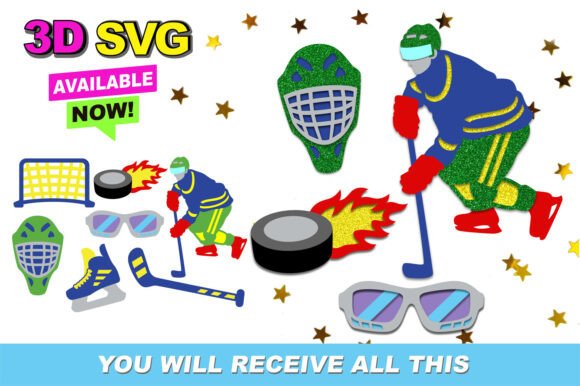 Hockey 3D SVG Shapes for Dynamic Branding and Marketing