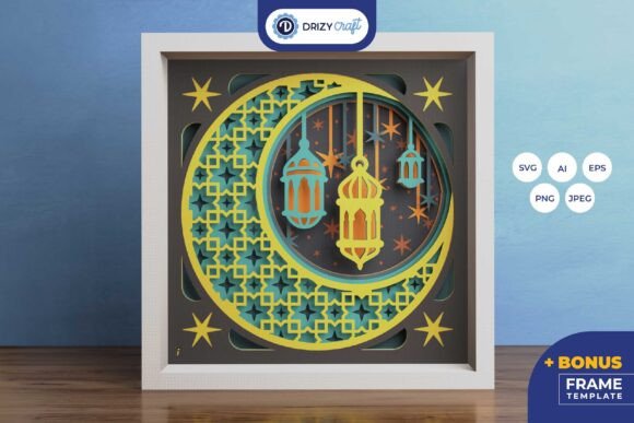 Islamic Lantern 3D Layered Paper Cut Review for Embroidery Projects