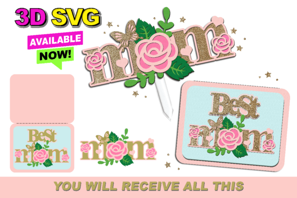 Mothers Day Card and Topper 3D SVG Review for Real Projects