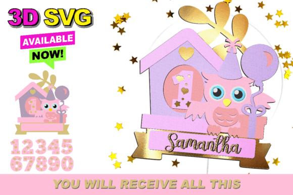Owl Cake Topper 3D SVG: A Creative Graphic Design Asset for Blogs and Crafts