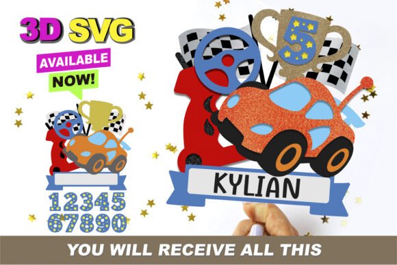 RC Car Cake Topper 3D SVG: A Versatile Graphic Design Asset for Creative Publishers