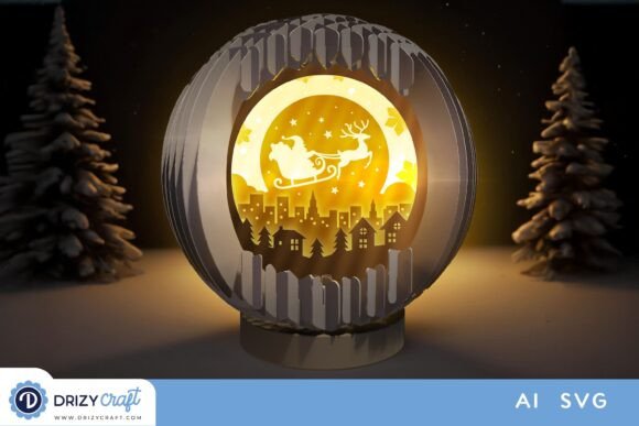 Santa Sleigh Reindeer 3D SVG: A Christmas Design Asset for Marketers