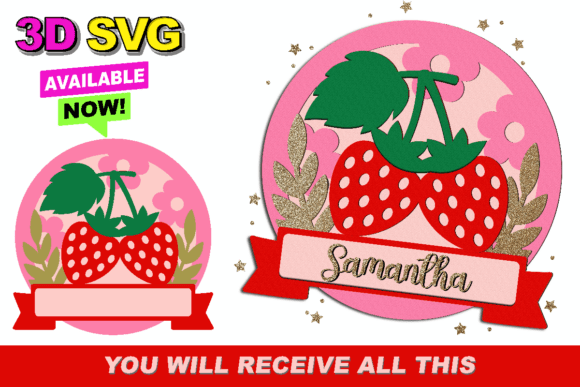 Strawberry Baby Name Sign 3D SVG: A Versatile Graphic for Crafts and Branding