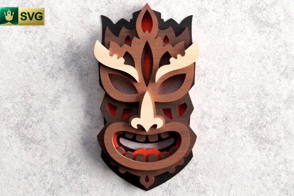 Tribal Mask V6 3D SVG for Home Décor and Editorial Projects