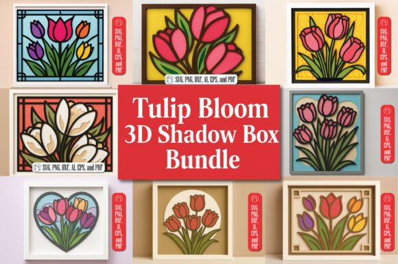 Tulip Bloom 3D SVG Shadow Box Collection Review for Local Branding