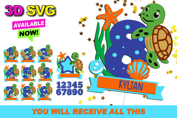 Turtle Numbers Topper 3D SVG Review for Real Projects