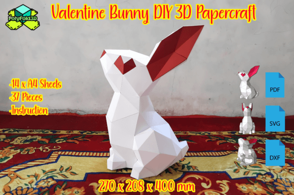 Valentine Bunny DIY 3D Papercraft Review for Real Embroidery Projects