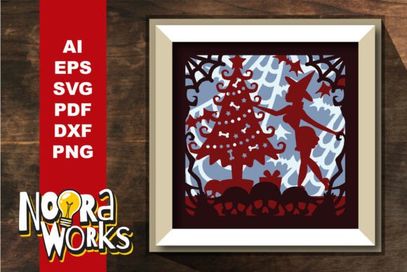 Witchy Bone Xmas Tree 3D SVG for Christmas Design Projects